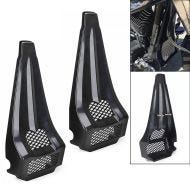 Sett med 2x frontspoiler egnet for Harley Davidson Touring 97-13 radiatordeksel Craftride BH1 blank svart