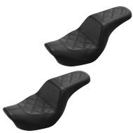 Sett med 2x dobbeltsete egnet for Harley Davidson Dyna 06-17 Duo setesadel Craftride SF6 svart
