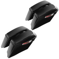 Sett med 2x motorsykkel sidevesker strukket Craftride SC2 egnet for Harley Davidson Touring 14-24 svart