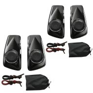 Sett med 2x sidedeksellokk med 6,5" høyttalere Craftride egnet for Harley Davidson Touring 14-24 svart