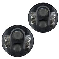 Sett med 2x LED frontlykter 7 tommer egnet for Harley Davidson med ECE hovedlykt Craftride TH3 svart