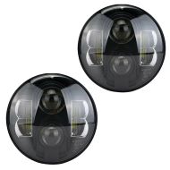Sett med 2x LED frontlykter 7 tommer egnet for Harley Davidson med ECE hovedlykt Craftride TH4 svart