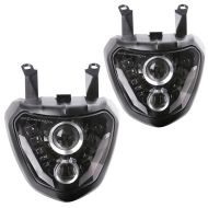 Sett med 2x LED-frontlykter egnet for Yamaha MT-07 14-17 hovedlykter med ECE Lumitecs QL9
