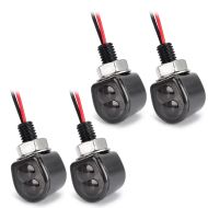 Sett med 2x LED mini indikatorer motorsykkel Lumitecs FR12 E-mark 2 stykker front-bak tonet svart