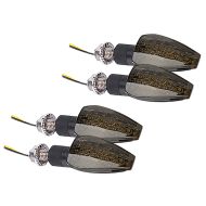 Sett med 2 LED-indikatorer motorsykkel Lumitecs RP12 E-mark 2 stk tonet svart
