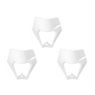 Sett med 3 lampemasker egnet for KTM EXC / EXC-F Enduro 2017-2021 Xdure PQ4 frontlysmaske hvit