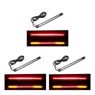 Sett med 3 motorsykkel LED-lyslister universal Zaddox baklys med fleksibel bremse og indikatorlys