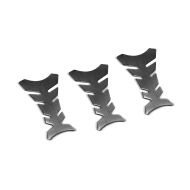 Sett med 3 motorsykkel tank pads Fishbone Zaddox tank beskyttelse klistremerker universelt karbon utseende