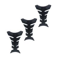 Sett med 3 motorsykkel tank pads Fishbone Zaddox TF8 tank beskyttelse klistremerker universal svart