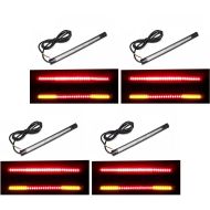 Sett med 4 motorsykkel LED-lyslister universal Zaddox baklys med fleksibel bremse og indikatorlys