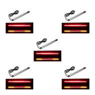 Sett med 5 motorsykkel LED-lyslister universal Zaddox baklykt med fleksible bremse- og indikatorlys