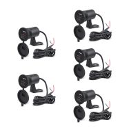 Sett med 5 12V motorsykkel USB-uttak Lumitecs US4