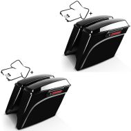 2x strukket LB sidevesker egnet for Harley Davidson Touring 97-08 med svart koffertstativ Craftride