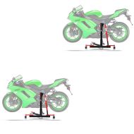 2x sentralstativ egnet for Kawasaki ZX-6R 07-08 motorsykkeljekk ConStands Power-Evo