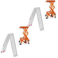2x sett: Enduro løfter Cross-Lift XL egnet for dirtbikes oransje + adkomstrampe opp til 340 kg Alu-I sammenleggbar