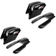 2x sett: sidekasse sett egnet for Harley Davidson Touring 94-13 Craftride Stretched 35Ltr i svart + bakskjermforlenger egnet for Harley Davidson Touring 96-08 Craftride