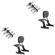 2x sett: Sissy bar egnet for Harley Davidson Sportster-modeller 04-20 Craftride Fast Driver-M Flex inkl. bagasjeholder svart + docking-maskinvaresett egnet for Harley Davidson Sportster 2004-2020 Craftride-festesett.