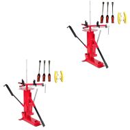 2x sett med motorsykkeldekkskiftere XL9R 4-21" med dekkdekkjern og felgbeskyttersett ConStands