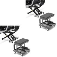 2x sett: motorsykkelløft ConStands Midlift XL motorsykkelløft opp til 500kg i sort + verkstedkrakk med hjul ConStands WS3 verkstedstol svart