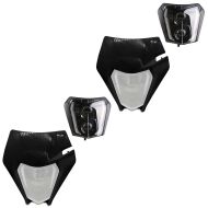 2x LED-hovedlys + lampemaske egnet for Enduro ECE med E-godkjenning XDure SW2 DRL Universal svart