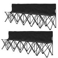 2x sammenleggbar hagebenk Divit SR10 hagestol for 6 personer sort