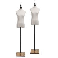2x utstillingsdukke høydejusterbar Divit BK2189 dressmaker's dummy mannequin hvit Hjem