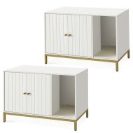2x Feandrea kattesandboksskap Divit BK2718 kattetoalett, med skrapematte 80 x 50 x 55 cm