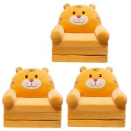 Sett med 3 barnestoler sammenleggbare Divit PL48 sovesofa for barn med plysj trekk tigerdesign NYHET