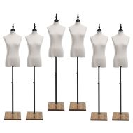 6x Mannequin Høydejusterbar Divit BK2189 Tailor's Dummy Mannequin White Home