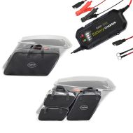 Batterilader 1500mA + etui innervesker som passer for Harley Davidson Touring 08-24