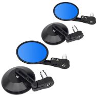 2x motorsykkelstyre endespeil med E-mark Craftride RL4 bakspeil par svart