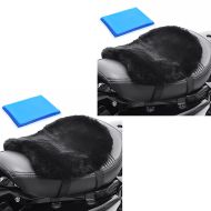 2x motorsykkel lammeskinnssete med gelpute Tourtecs LG14 komfortpute 32 x 27 cm