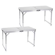 x campingbord sammenleggbart aluminium Vanit sammenleggbart bord bærbart høydejusterbart ME57 sølv NYHET