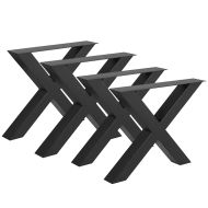 2x bordben metall Divit XU27 bordløpere bordramme X-formet 40 x 39,5 cm svart