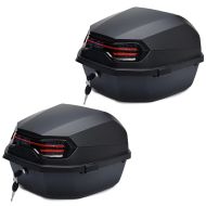 2x motorsykkel toppkoffert Bagtecs BT11 45 liter universal bak sort matt