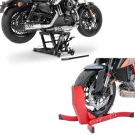 Sett: Midlift L motorsykkelløfter egnet for chopper / tilpasset sykkel opp til 680 kg + motorsykkelvippe Easy-Plus motorsykkelstativ opp til 21 tommer rød CB38790