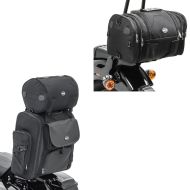 Sett: Sissybar bag SXL halebag med bagasjerull i sort + halebag RB1 bagasjerull 24-30L egnet for Chopper Cruiser