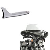 Sett: Batwing fairing egnet for choppere og spesialsykler med frontrute + eksos fiskehale bakre lyddemper høyre universal krom