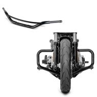 Sett: Motorsykkel crash bar Craftride Moustache egnet for Harley Davidson Softail 18-24 i svart + styre Hollywood 1-1/4" egnet for Harley Davidson fra Craftride black