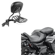 Sett: sete egnet for Harley Davidson Touring 09-24 komfortsete Craftride CV sort + sissy bar egnet for Harley Davidson Touring-modeller 2009- Craftride Fast Driver-L Flex inkl. bagasjehylle
