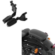 Sett: Pillion fotstøtter egnet for Harley Davidson Sportster 2014-2019 Craftride med holder i sort + Pillion sugekopp setepute for tilpassede sykler Craftride Glider X svart