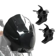 Sett lampe maske front kåpe mørk + frontrutebraketter 39mm egnet for Harley Davidson Sportster 88-20 og Dyna 91-05 Craftride svart
