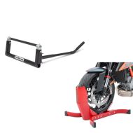 Motorsykkel rocker Easy-Plus motorsykkelstativ opp til 21 tommer rød + chopper motorsykkel sentral jekk. Spesialtilpasset sykkelløfter svart