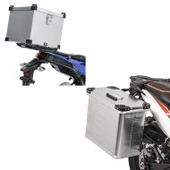Sett: aluminiumskoffert Namib 38Ltr aluminium toppboks toppboks + aluminiumskoffert Gobi 34 liter aluminium sidekasse motorsykkelkoffert