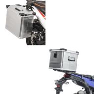 Sett: aluminiumskoffert Gobi 34 liter aluminium sidekasse motorsykkelkoffert + aluminium toppkoffert Gobi 36 liter aluminiumskoffert aluminium