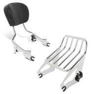Sett: Bagasjehylle W1 avtagbar egnet for Harley Davidson Touring-modeller 09-24 krom Craftride + Sissy bar egnet for Harley Davidson Touring-modeller 09-24 Craftride Fast Driver-M krom