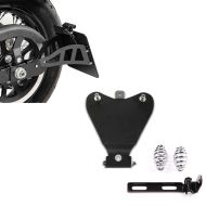 Sett: Sideskiltholder som passer til Yamaha XVS 650-1100 Drag Star 96-07 + bunnplate for Bobber solo seter med tønnefjærer