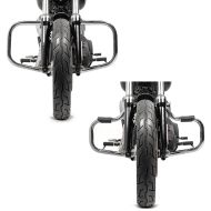 Sett: Crash bar egnet for Harley Davidson Dyna 06-17 Craftride Moustache krom + Crash bar egnet for Harley Davidson Dyna 06-17 Craftride DN1 krom