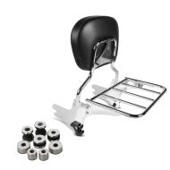 Sett sissy bar med bagasjehylle avtagbar S1 + festesett docking hardware sett egnet for Harley Davidson Electra-Street-Road Glide, Road King 97-08 Craftride krom