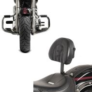Sett: Førerryggstøtte Tech egnet for Harley Davidson Softail-modeller 07-17 Craftride + crashbar egnet for Harley Davidson Softail 2000-2017 Craftride Moustache krom
